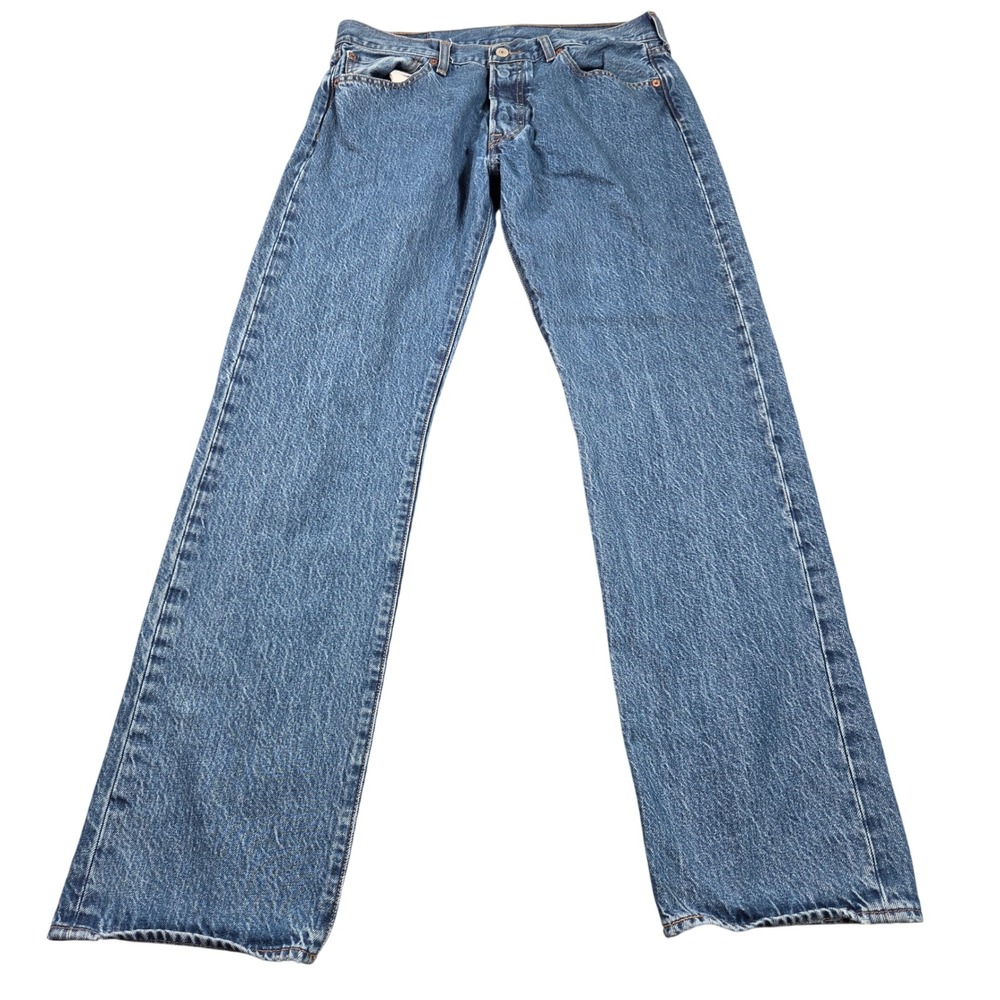 Levis 501 Original Fit Jeans Mens 32x32 Blue Straight Leg Button Fly Denim